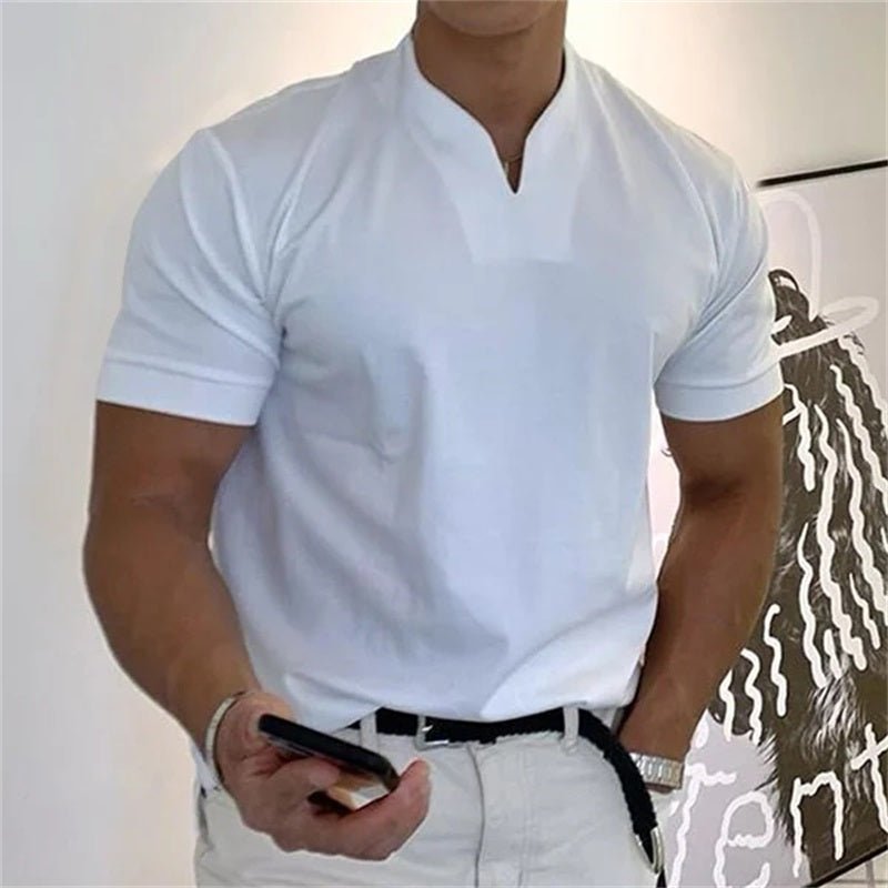 Men's Breathable V-Neck Tee | Ultra-Soft Cotton Blend