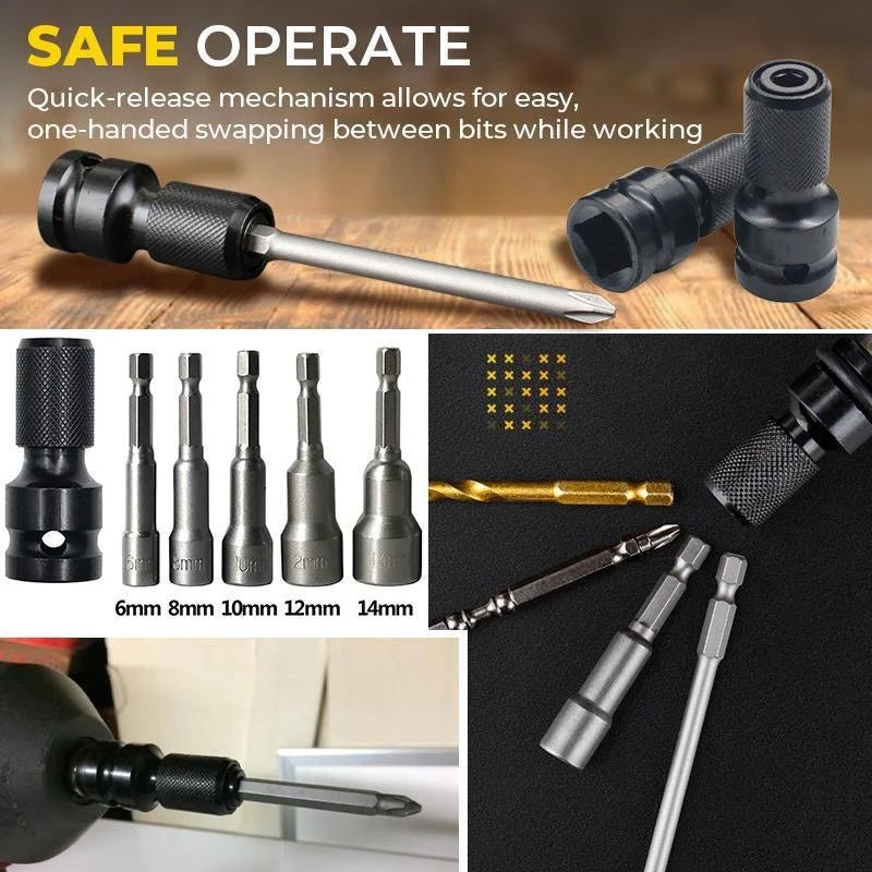 1/4" Hex Shank Socket Converter – 1/2" to 1/4", Quick Release - Image 2