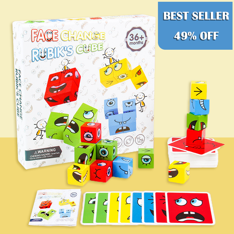 5D Puzzle Faces Changing Game - Family Fun with Interactive Expressions, Boosts Creativity & Logic Skills