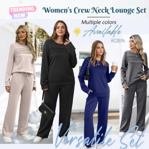 LAST DAY Women's Crew Neck Top & Drawstring Pants Set
