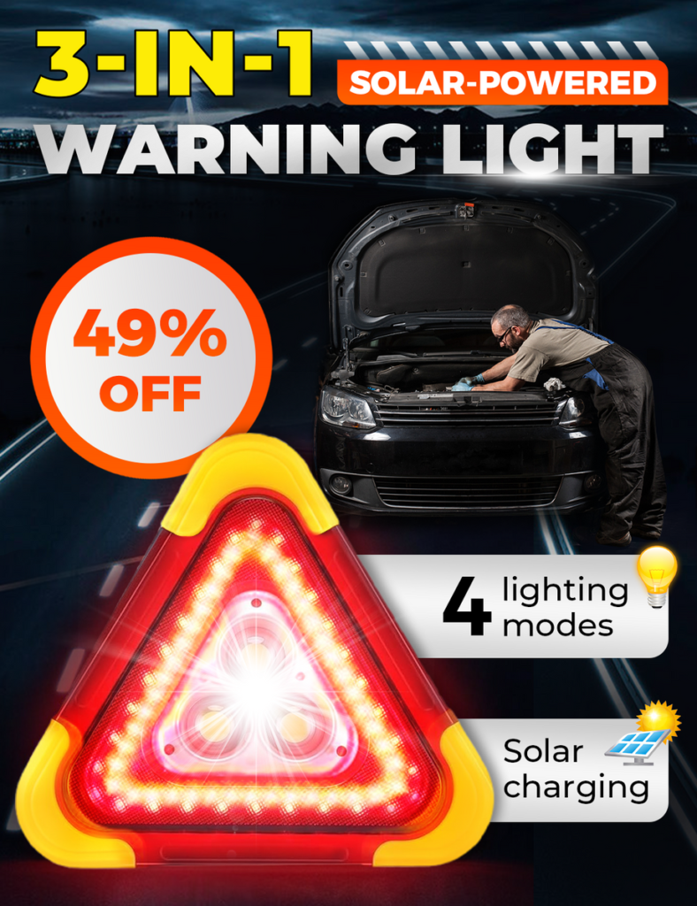 Don‘t Just Warn, Be Prepared. 3-in-1 Emergency Tool – Light, Charger, Safety.