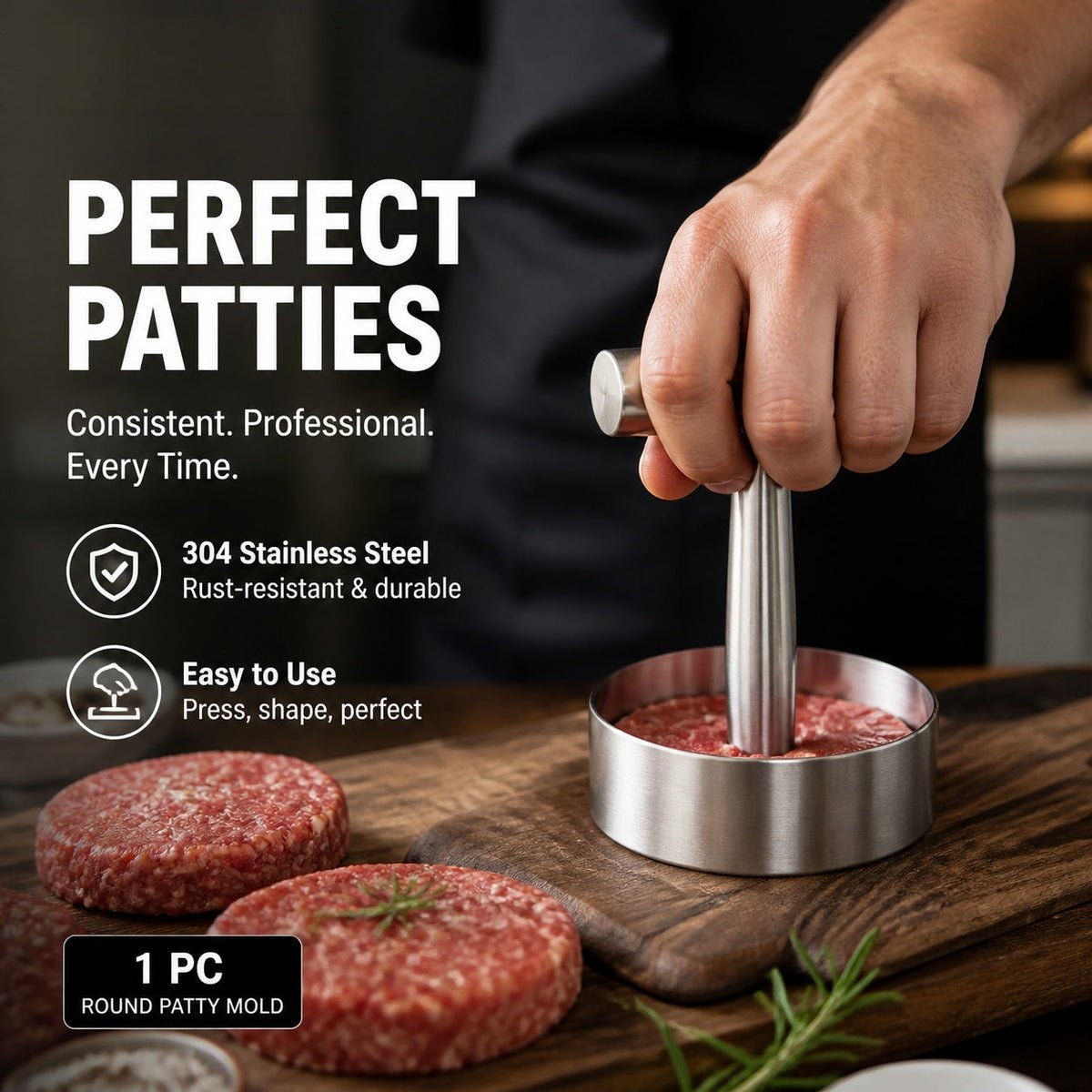 Perfectly Pressed Patties Every Time – 304 Stainless Steel Burger Maker UK Stock - Image 3