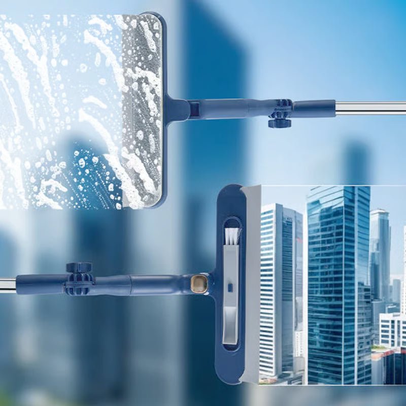 ONLY £11.99! High-Rise Window Squeegee - Telescopic Handle & Professional Blade for Streak-Free Cleaning on Any Surface