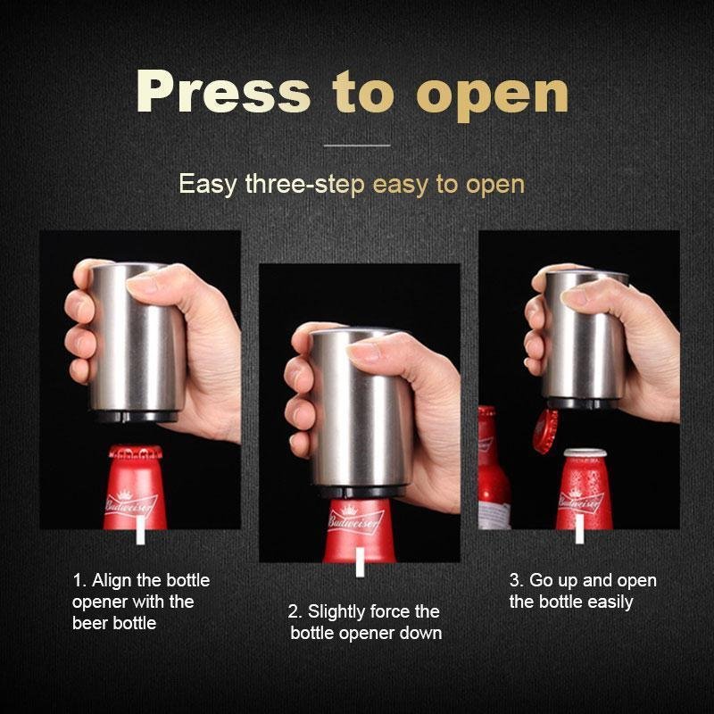 Limited Sale Stainless steel automatic bottle opener - Image 2