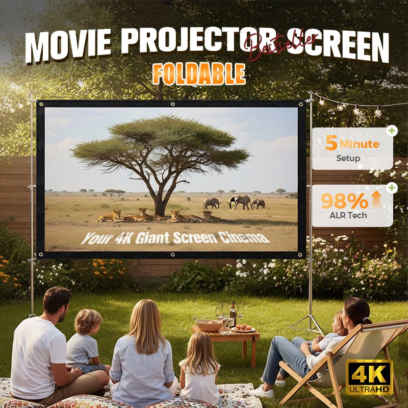 High Definition Projection Screen - 120-inch Diagonal with Matte White Surface for Crystal Clear Home Cinema Experience