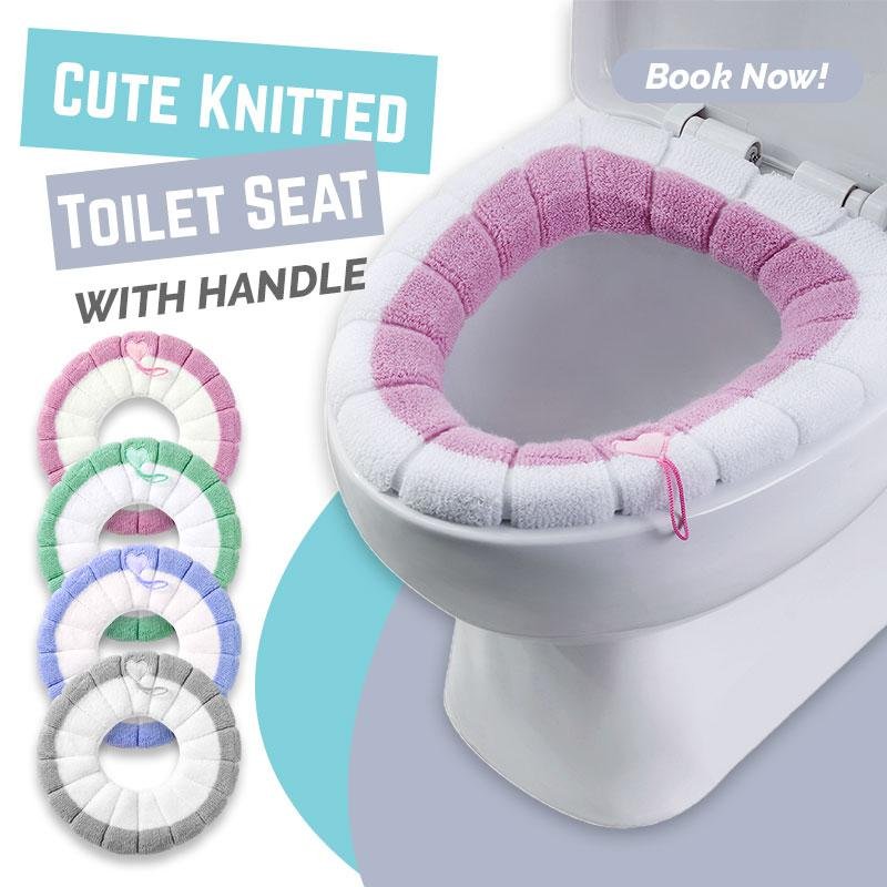 Cute Knitted Toilet Seat Cover with Handle