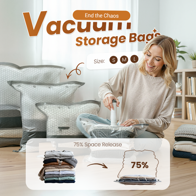 Travel Vacuum Storage Bags & Portable Pump Set