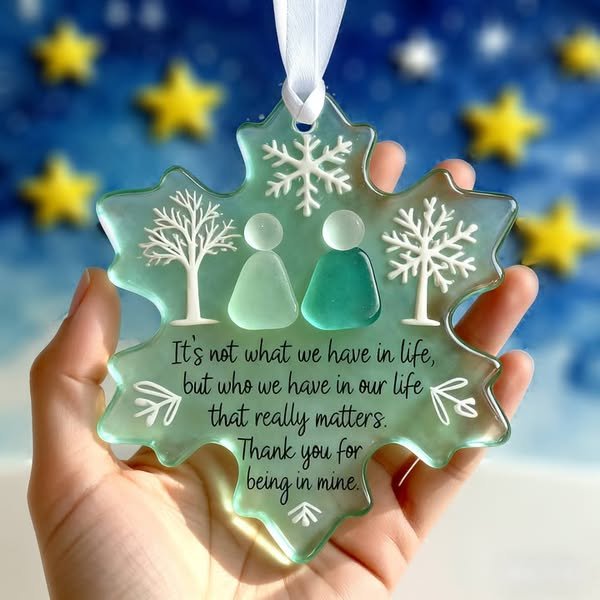 Snowflake-Shaped Sea Glass Friendship Decor Shaped by Nature & Crafted by Hand