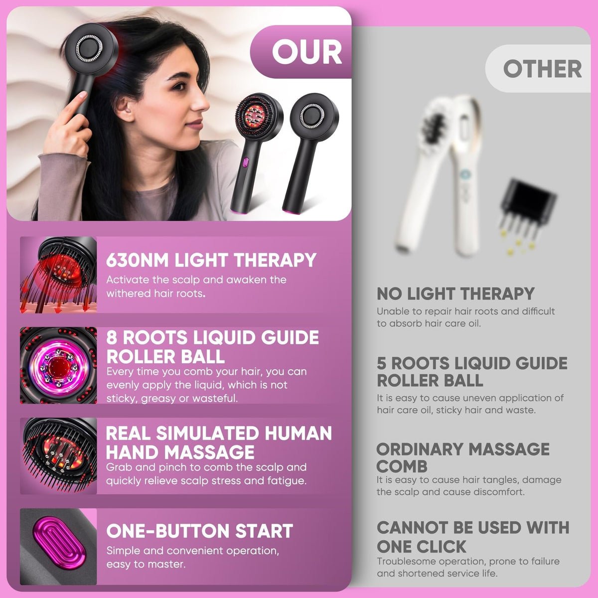 Electric Guided Liquid Conditioning Hair Massage Comb - Image 2