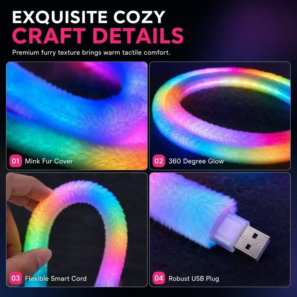 Faux Fur Neon Light Strip – 360° all-round glow - Image 2