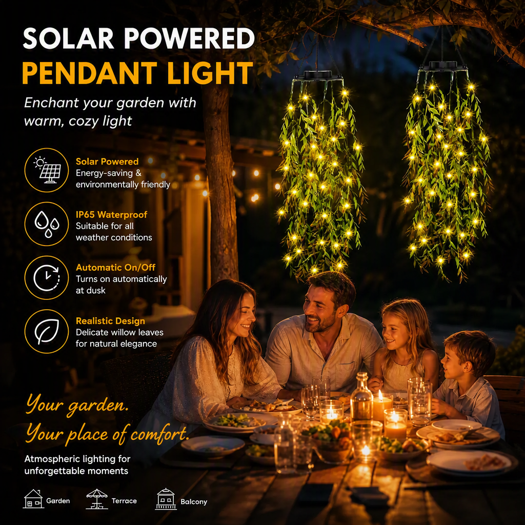 Solar Ivy Lights with Artificial Leaves – Waterproof, 8 Lighting Modes & Flexible – Perfect for Gardens, Balconies & Wall Decoration