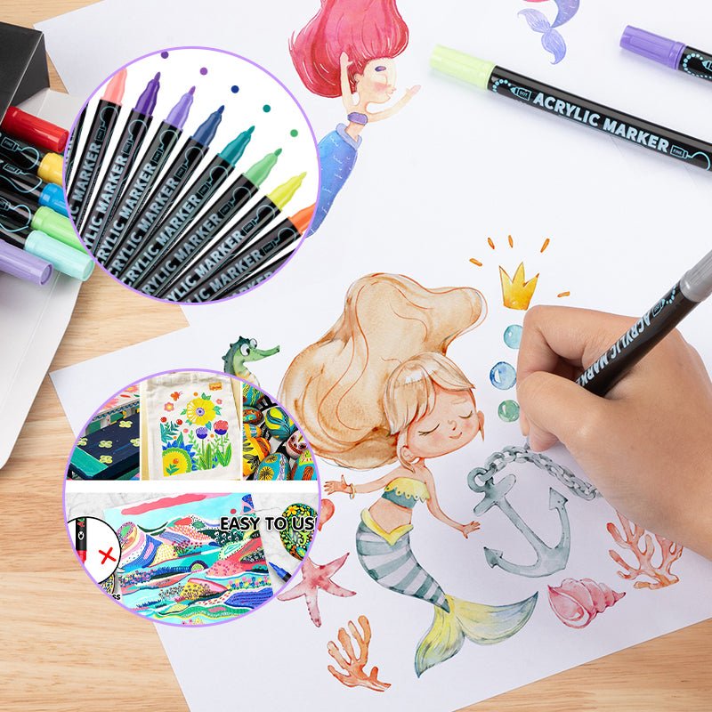 Dual Tip Acrylic Paint Pen Marker - Image 3