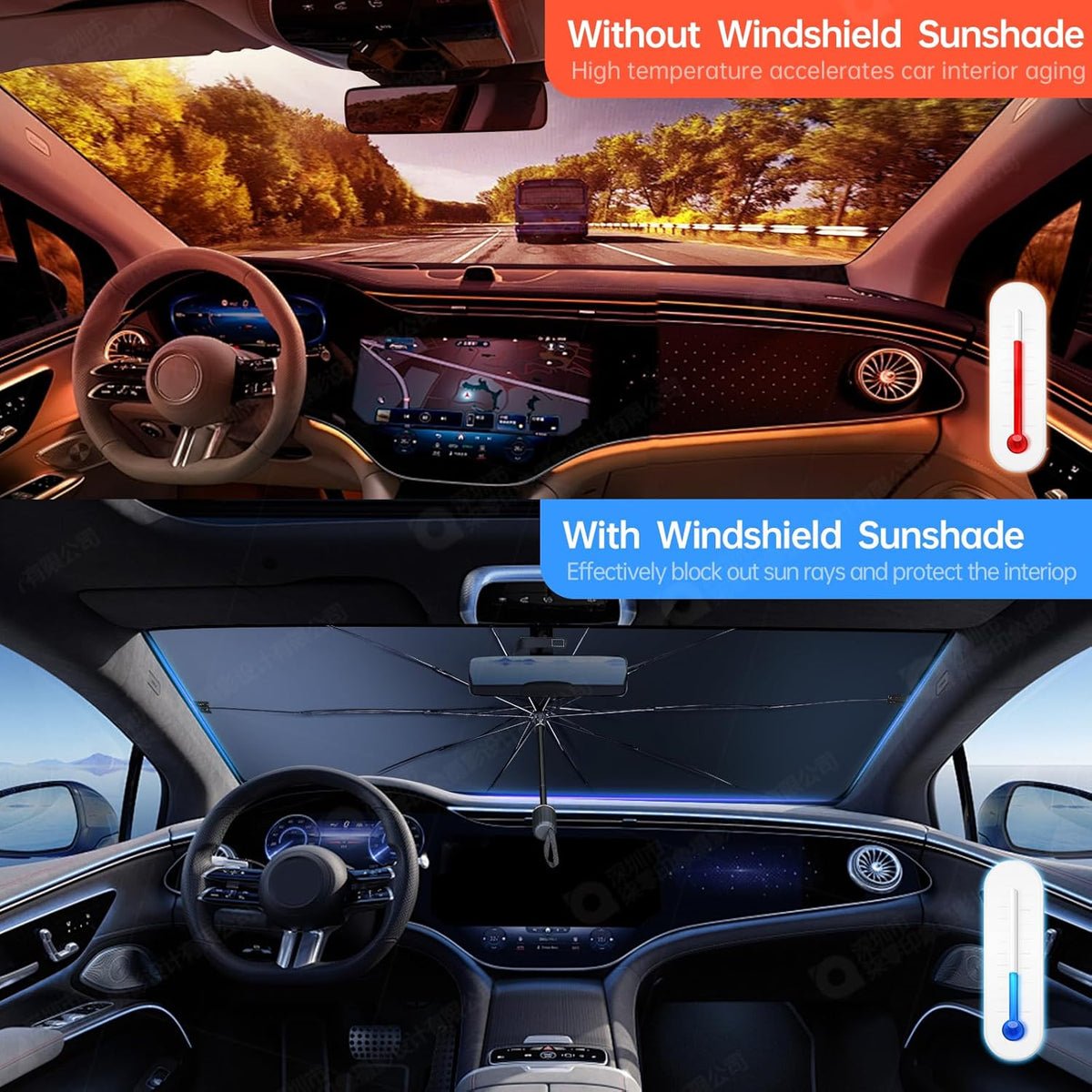 2026 Upgraded Car Windshield Sun Shade Umbrella - Image 2