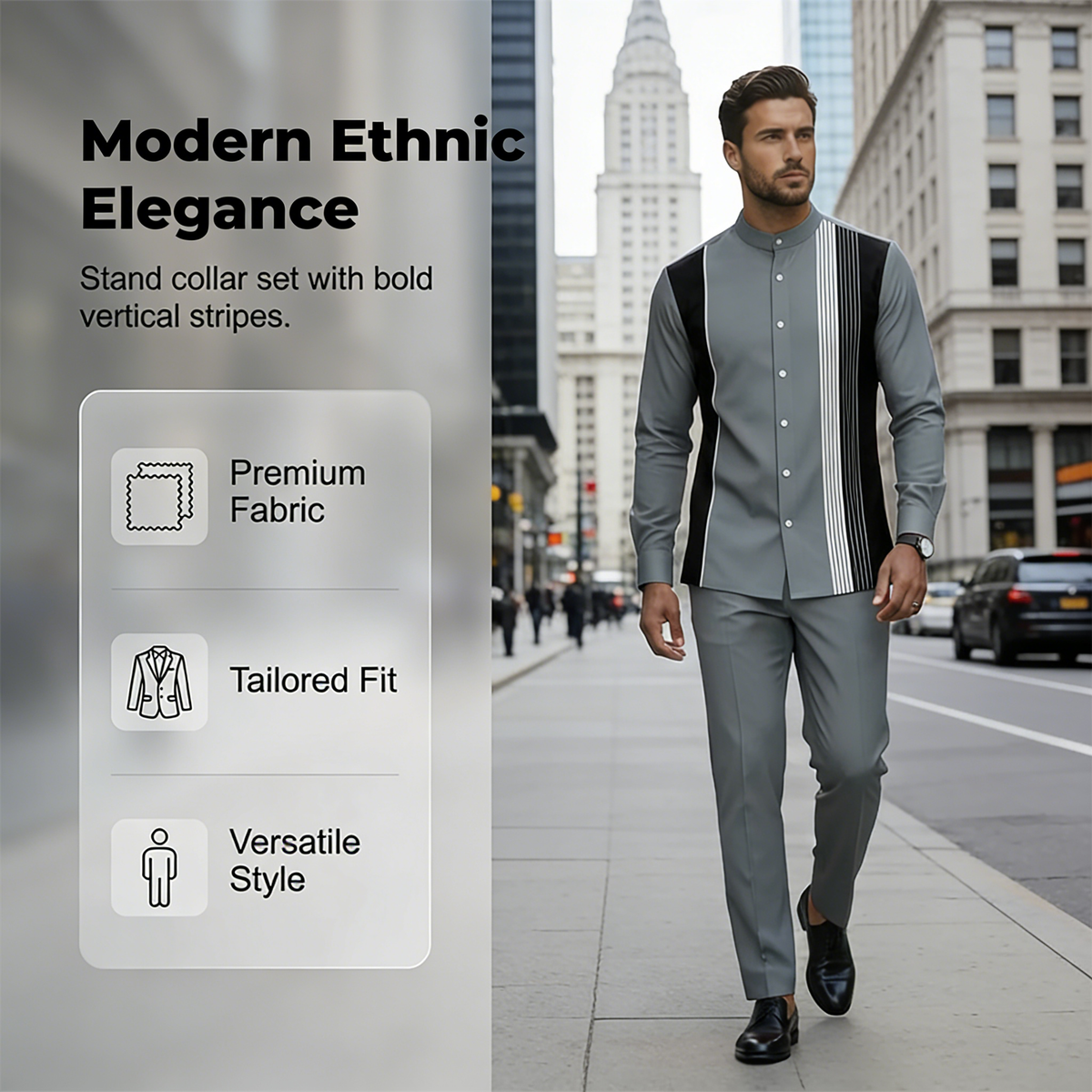Men's Striped Shirt & Pants 2-Piece Set – Effortless Style, Comfortable Fit & Perfect for Casual Days