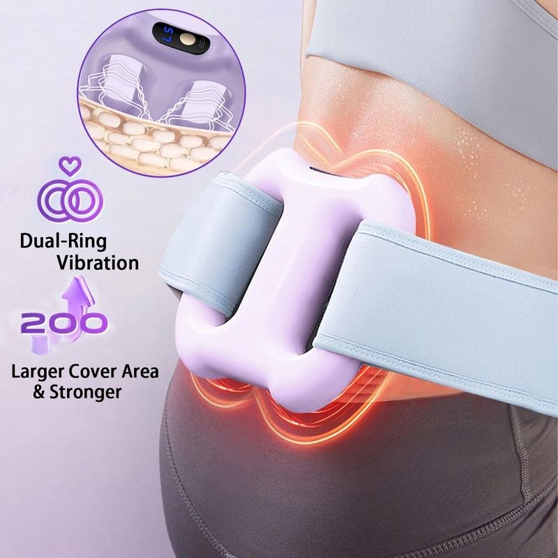 Deep Tissue Percussion Muscle Massager, Electric Dual-Ring Fascia Massager with Belt, Body Care Machine, 3 Modes and 5 Intensities Handheld Full Body Fascia Massager Ring for Relaxation Aid