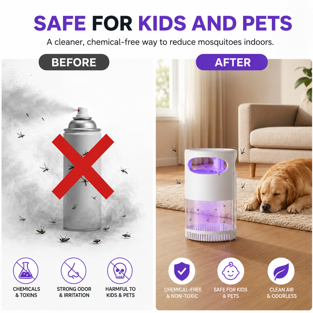 UV Mosquito Killer Lamp – quiet, USB, chemical-free. - Image 3