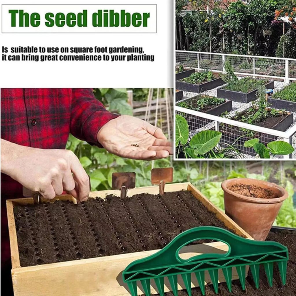 HALLOWEEN DEAL 12-Hole Garden Seed Dibber – One-Press Planting, Precision Spacing – Lightweight, Weatherproof – 12x Faster Seeding