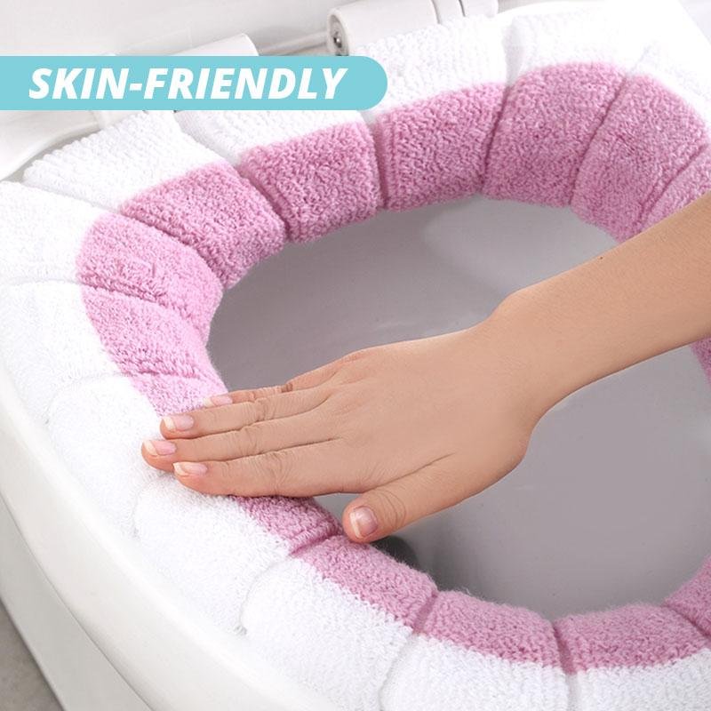 Cute Knitted Toilet Seat Cover with Handle - Image 2