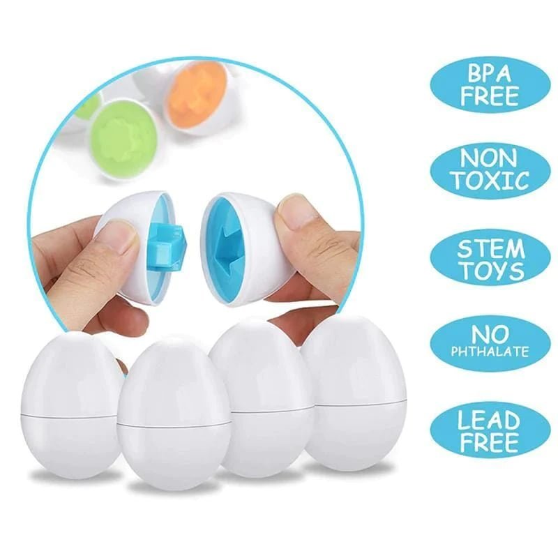 Easter Day Hot sale Cognitive Development Geometric Eggs ( 12 Eggs One Set ) - Image 3