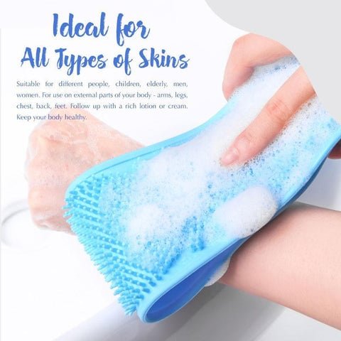 Silicone Back Scrubber for Bath, Double-Sided Body Exfoliating Bath Brush with Soft Silicone Bristles - Image 3