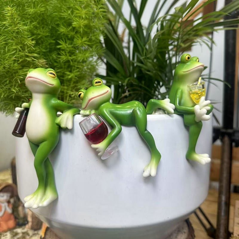 Frog Flower Pot Hanger Ornament - Image 2