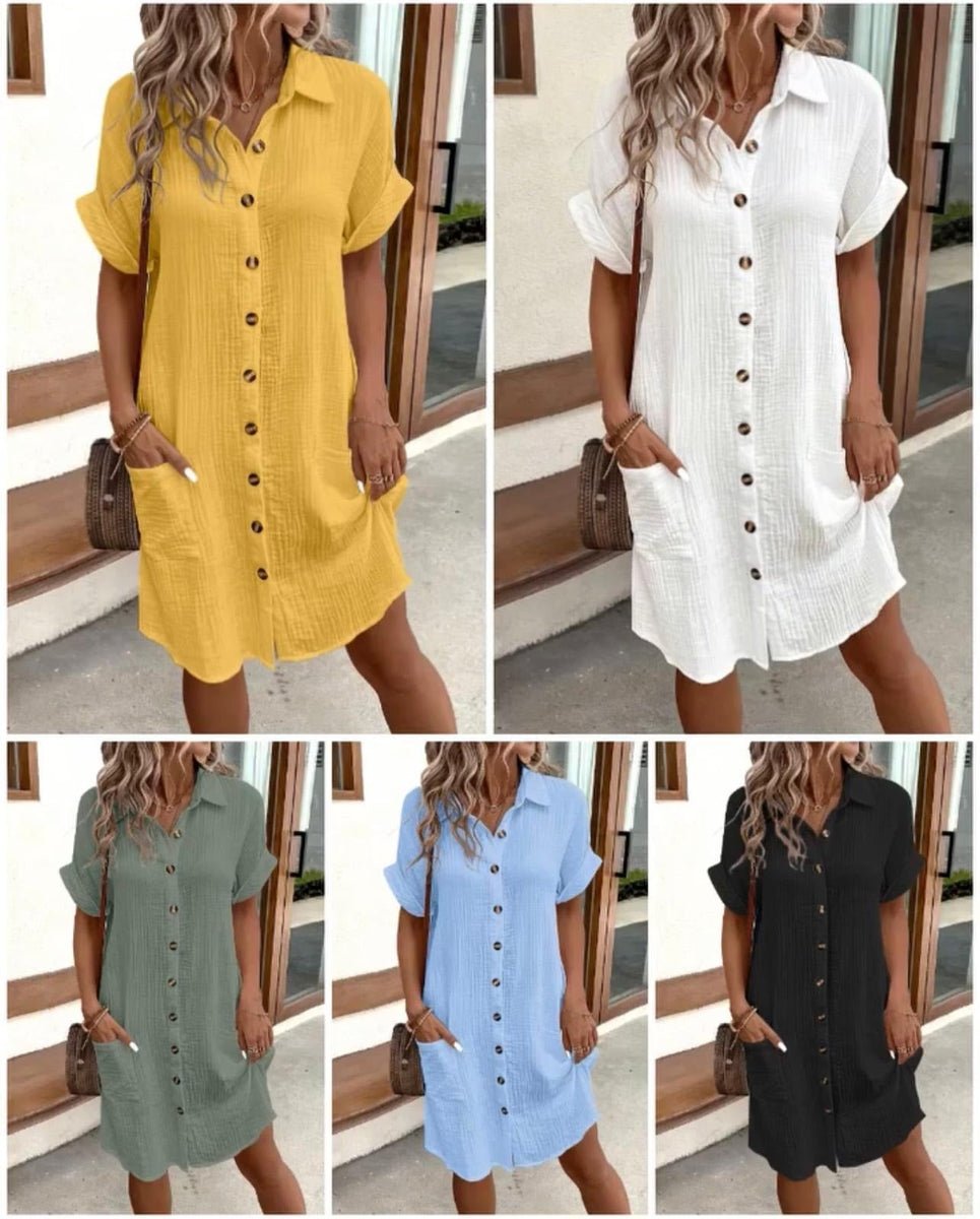 Women’s Summer Midi Dress – Breezy, Flattering & Effortlessly Chic! Lightweight Button-Down with Pockets - Image 2