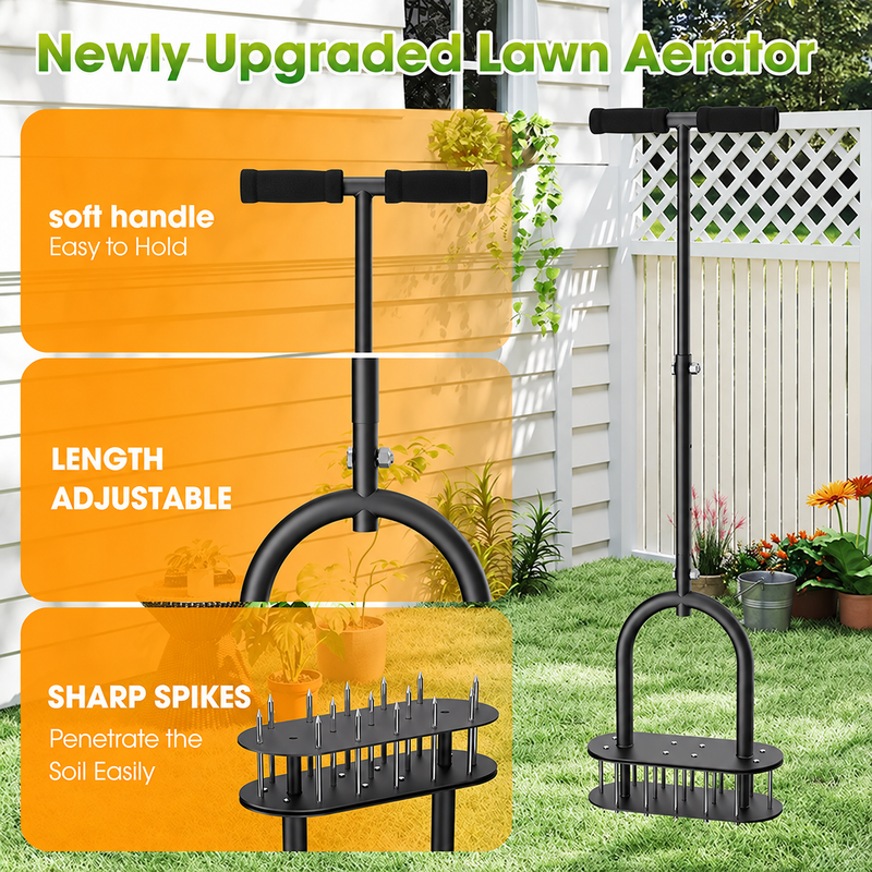 Healthier Lawn, Less Effort – Foot-Pedal Coring Aerator for Compacted Soil. . UK Stock