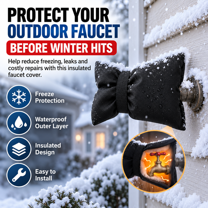 Outdoor Faucet Cover | Winter Freeze Protection Insulated Spigot Protector