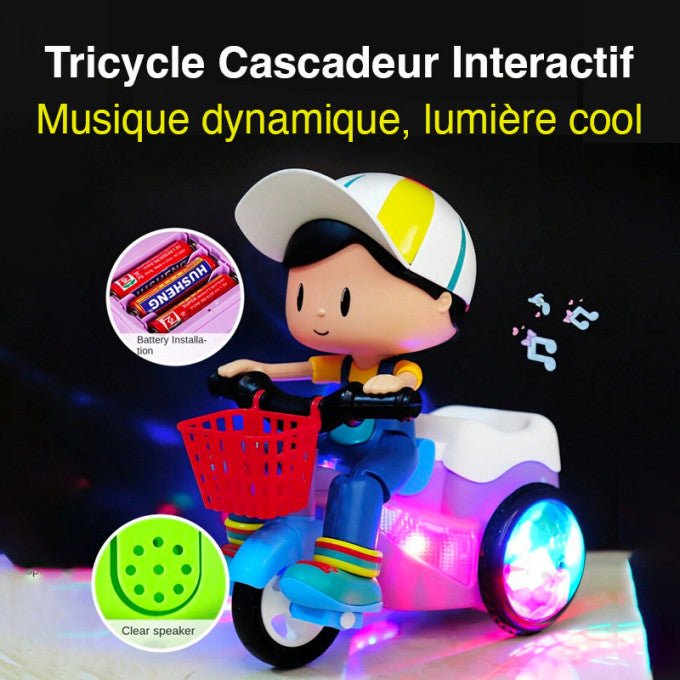 & In Stock Stunt Tricycle for Kids: Music, Lights, 360° Rotation