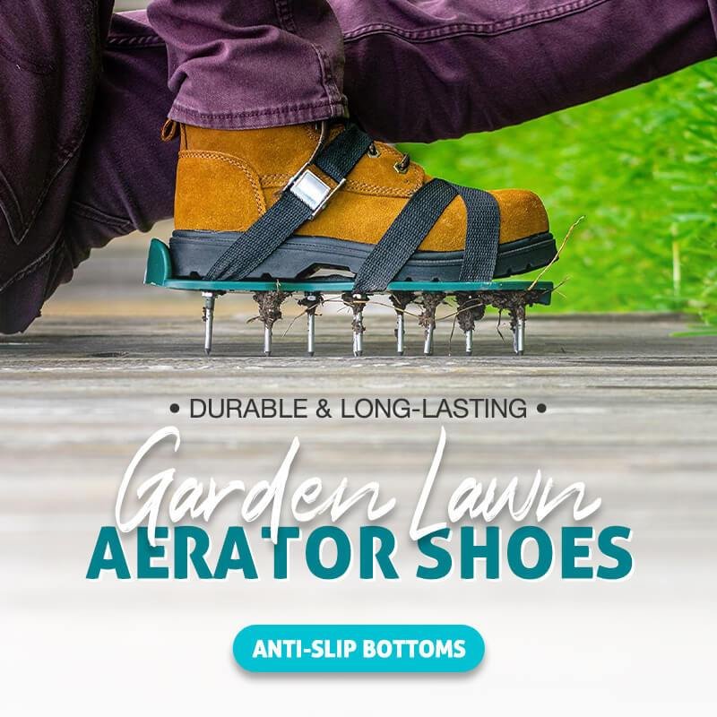 Lawn Aerator Shoes with 26 Spikes – Adjustable Straps, Effectively Aerates Lawn Soil & Comfortable Fit