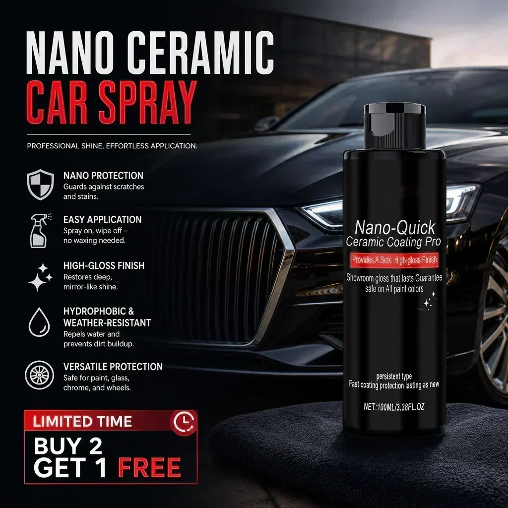 LIMITED‐TIME Nano‐Quick Ceramic Coating Pro – Hydrophobic, High‐Gloss, Multi‐Surface