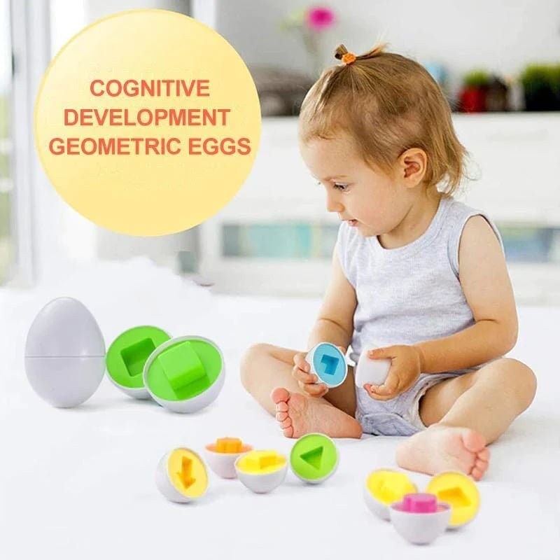 Easter Day Hot sale Cognitive Development Geometric Eggs ( 12 Eggs One Set )