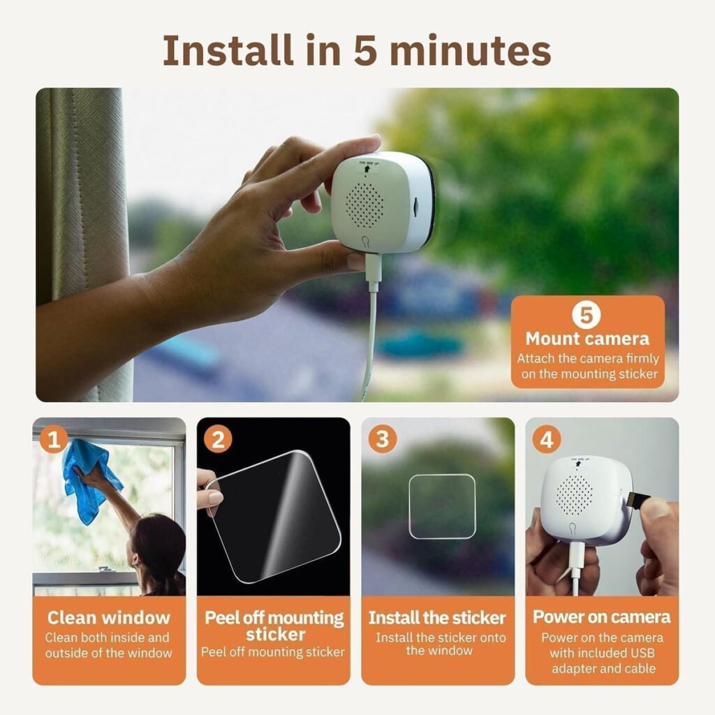 Magnetic Crystal-clear security camera Colour Night Vision 24/7 Recording & Smart Alerts Easy Install