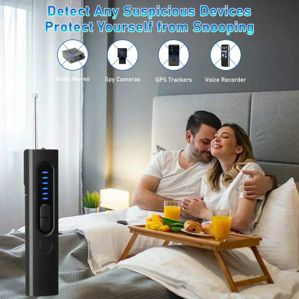 Anti-Spy Detector – 5 detection modes, 6‐level sensitivity. Finds hidden cameras, listening devices & GPS trackers. Stay safe in hotels, cars, fitting rooms