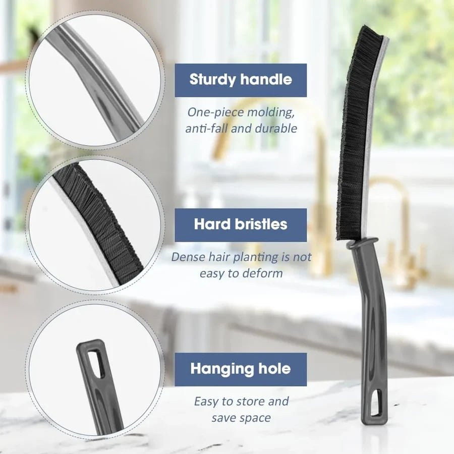 Gap Brush with Hard Bristles – Cleans dirt from cracks & dead corners. Durable PP bristles, ergonomic handle – perfect for kitchen, bathroom & furniture gaps - Image 2