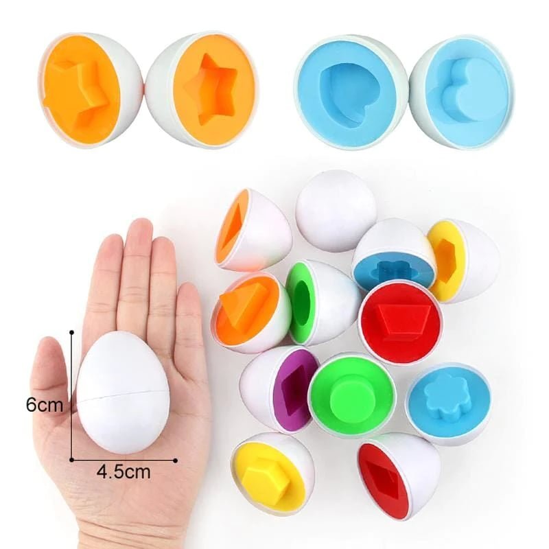 Easter Day Hot sale Cognitive Development Geometric Eggs ( 12 Eggs One Set ) - Image 2