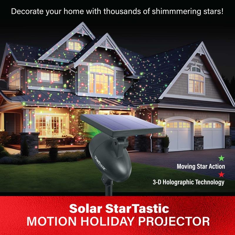 Solar Xmas Lights Wireless StarTastic Outdoor Laser Motion Holiday Projector Lights for Holiday