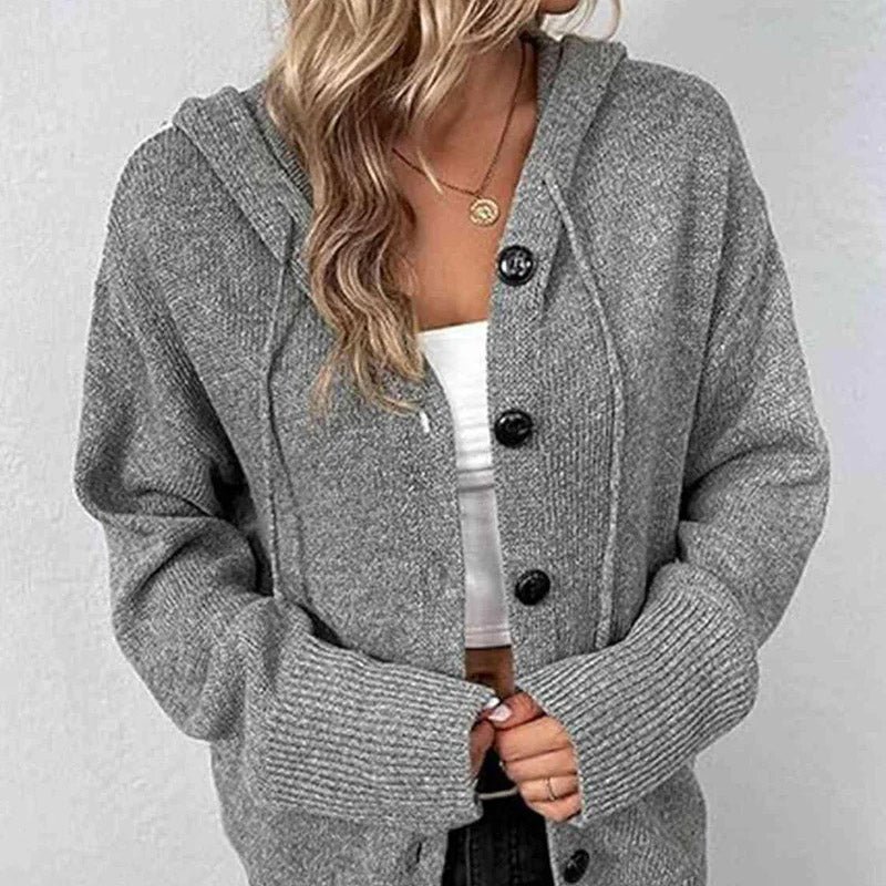 Women's Autumn Knit Drawstring Hooded Coat – Cosy, Relaxed Fit & Perfect for Layering on Crisp Days - Image 2
