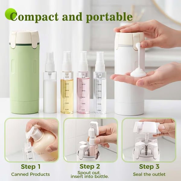 4-in-1 Travel Dispenser Bottles – Leak-Proof, Refillable & TSA Approved