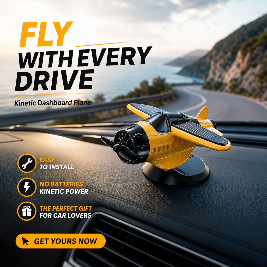 Solar powered airplane shaped car ornaments