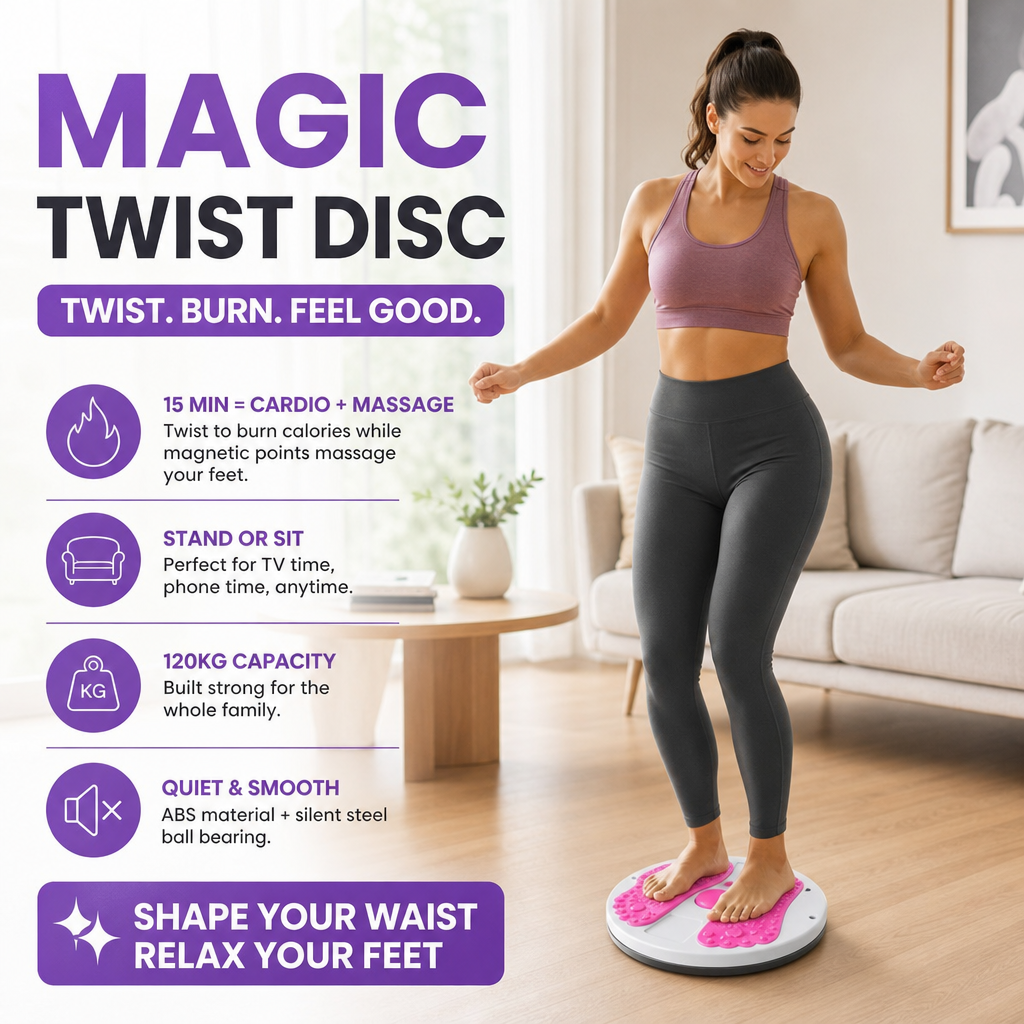Waist Twisting Massage & Exercise Balance Board – Burn Fat, Slim Waist & Improve Circulation at Home