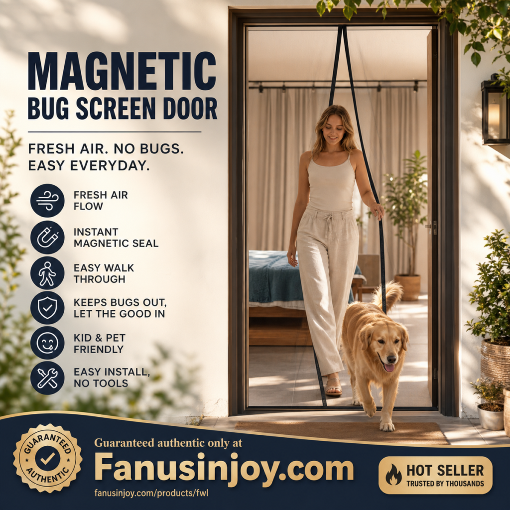 Block all mosquitoes and insects! Hands-Free Magnetic Screen Door