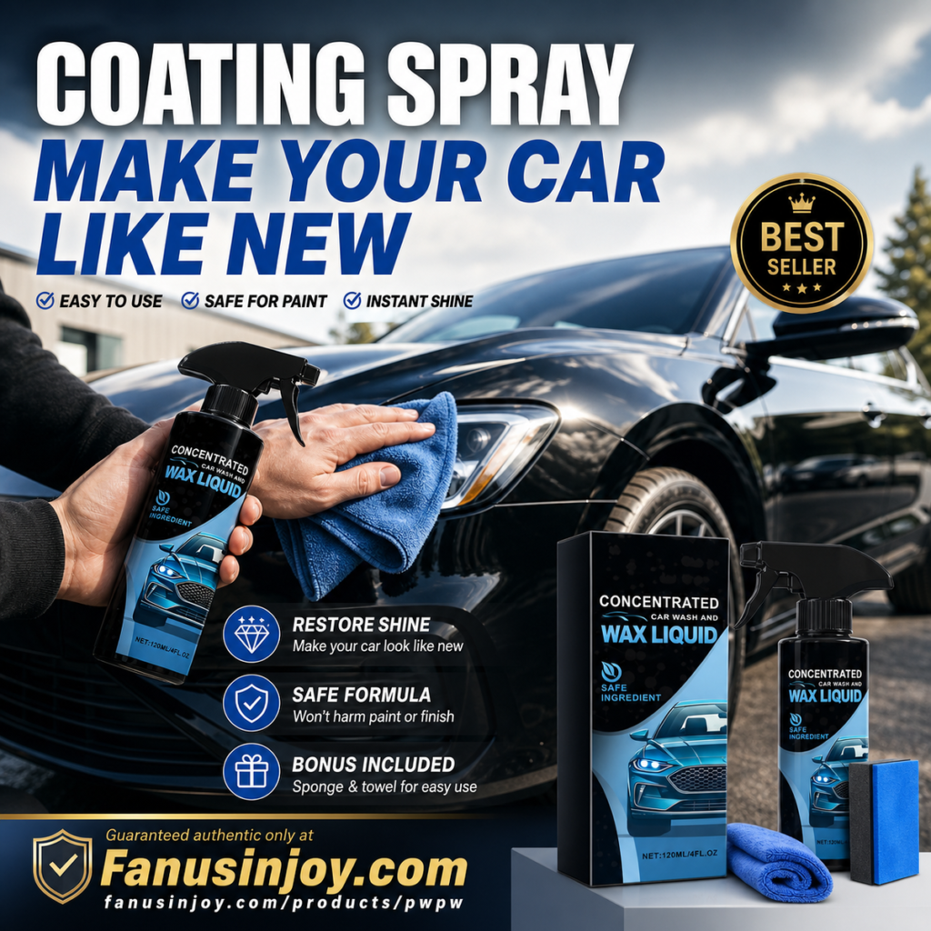 Bring your car a brand-new look! Gentle and Effective Car Cleaning Spray (with Sponge and Wipe)