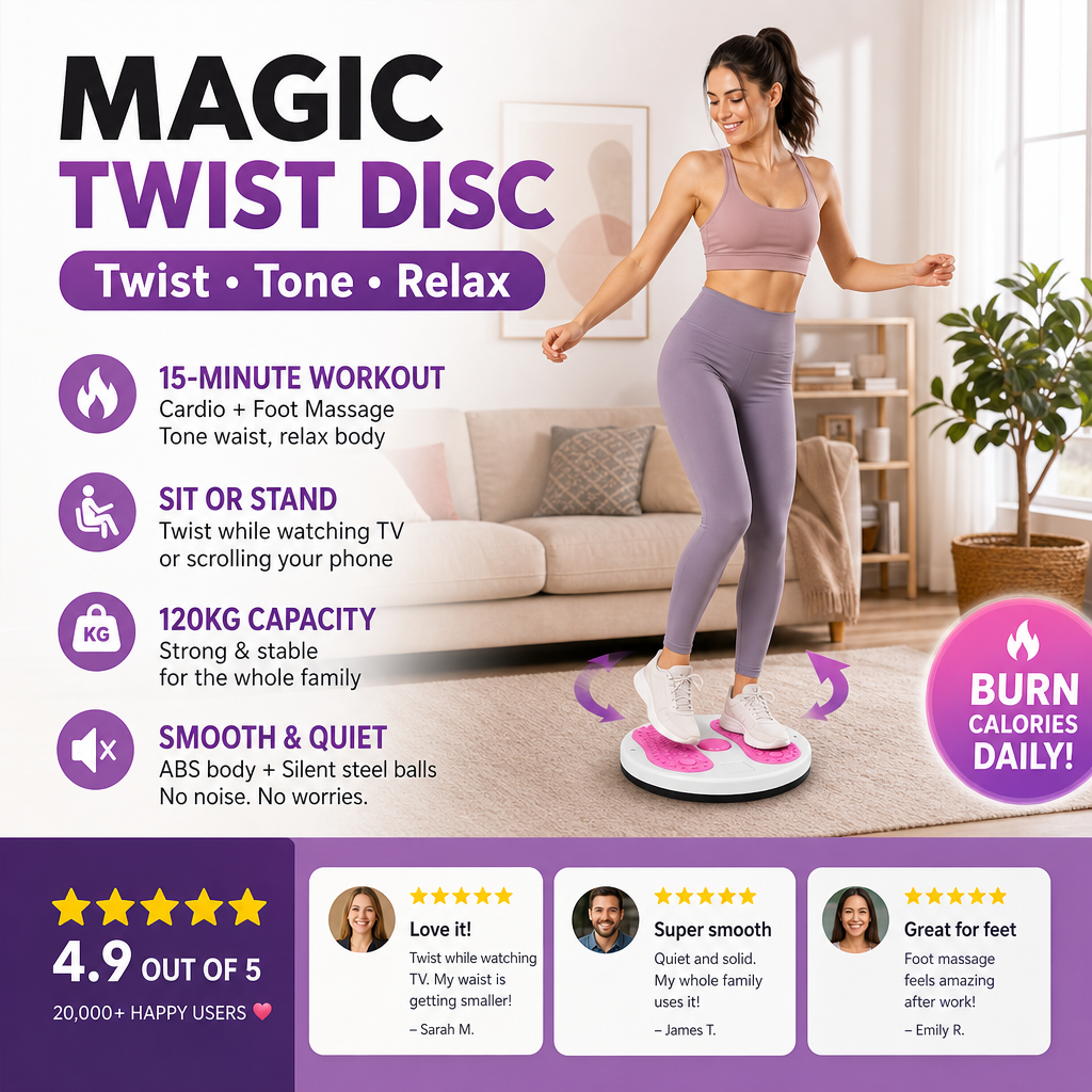 Waist Twisting Massage & Exercise Balance Board – Burn Fat, Slim Waist & Improve Circulation at Home - Image 2