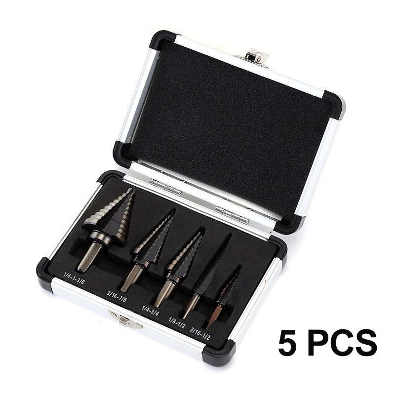 Pagoda-shaped Drill Bits Set with Aluminum Storage Case - Image 2