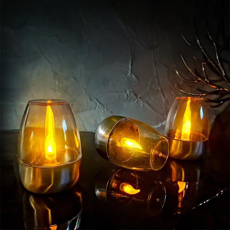 Solar Flickering Tea Lights – Realistic Flame Effect, Dusk-to-Dawn Auto On, IP65 Waterproof & 6-8 Hours of Ambient Garden Light