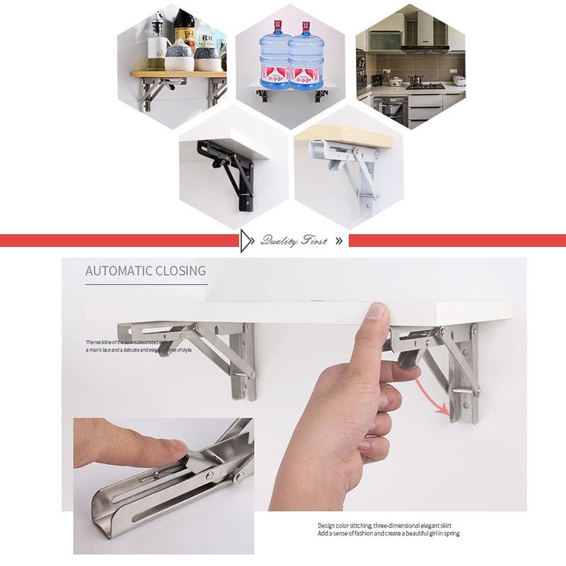 Fold in a Second, Declutter Instantly! Multi-use Bracket for a Tidy Kitchen/Study - Image 2
