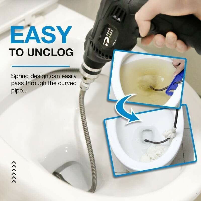 Electric Drain Dredging Spring - Professional Auger Cable for Unclogging Sinks, Bathtubs & Sewer Pipes