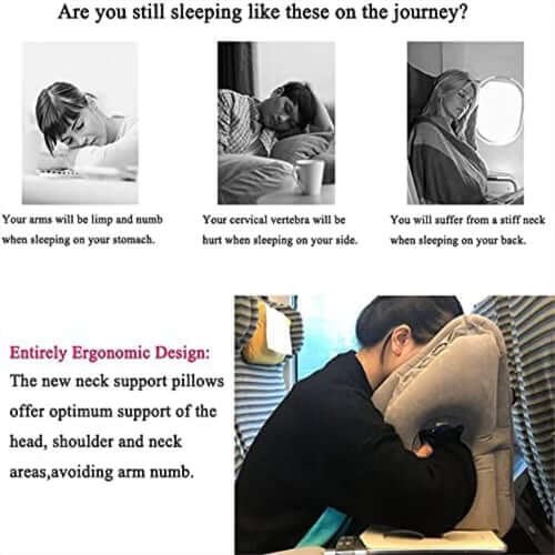 Portable, inflatable, ergonomic travel pillow: Enjoy a comfortable sleep anytime, anywhere - Image 3