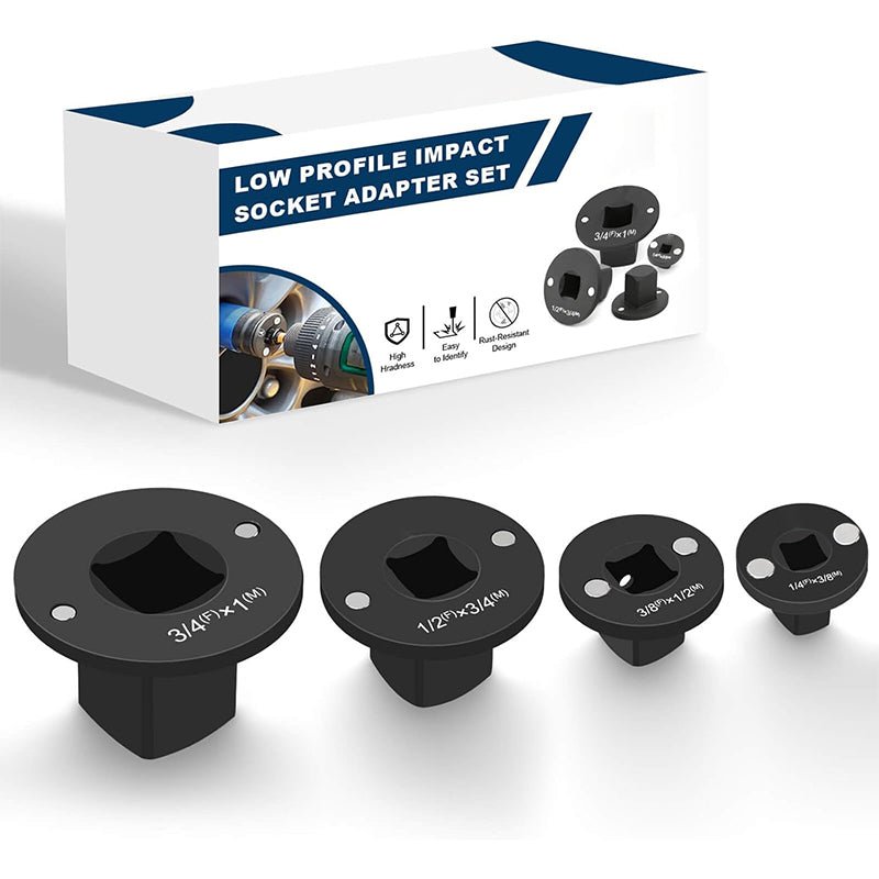 Tools for confined spaces Low Profile Impact Socket Adapter Set